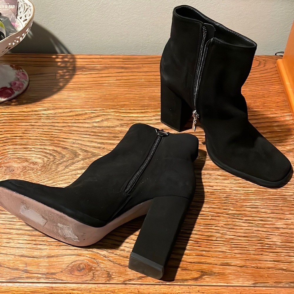 Designer Schutz booties 3-4 In Heel. Black Suede